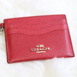 LIMITED EDITION Red COACH leather card case